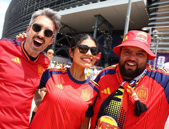 New Jersey, USA, 19th July 2026. Spain fans outside the stadium during the Spain vs Argentina FIFA World Cup, WM, Weltmeisterschaft, Fussball final match at the Metlife Stadium, New Jersey. Picture credit should read: Paul Terry Sportimage EDITORIAL USE ONLY. No use with unauthorised audio, video, data, fixture lists, club league logos or live services. Online in-match use limited to 120 images, no video emulation. No use in betting, games or single club league player publications. SPI_004_PT_Spain_Argentina SPI-4862-0004
