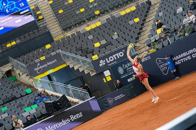Tennis I Damen I Saison 2026 I MSC Hamburg Ladies Open WTA250 I 19.07.2026 Aufschlag, Angabe, Service: Julia Avdeeva *** Tennis I Women I 2026 Season I MSC Hamburg Ladies Open WTA250 I July 19, 2026 Serve, Service, Julia Avdeeva Copyright: xLobeca Björn-OlexKehmx