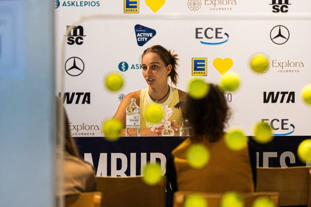 Tennis I Damen I Saison 2026 I MSC Hamburg Ladies Open WTA250 I 19.07.2026 Einzelfoto, Freisteller, Einzelbild, Cut-out, isoliertes Motiv, Sportaufnahme, Nahaufnahme, freigestellt, freigestellte Aufnahme, Aufnahme, Einzeln: Tamara Korpatsch (DEU) bei der Pressekonferenz *** Tennis I Women I 2026 Season I MSC Hamburg Ladies Open WTA250 I July 19, 2026 Single photo, cutout, single image, cutout, isolated subject, sports photo, close-up, cropped, cropped photo, photo, individual shot of Tamara Korpatsch (GER) at the press conference Copyright: xLobeca Björn-OlexKehmx