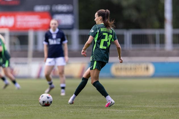 Fußball I Frauen I Testspiel I SV Meppen 1912 e.V. - VfL Wolfsburg I 19.07.2026 Maria-Joelle Wedemeyer (24, VfL Wolfsburg) Herzlake Hasetalstadion Niedersachsen Deutschland *** Soccer I Women I Friendly Match I SV Meppen 1912 e.V. vs. VfL Wolfsburg I July 19, 2026 Maria Joelle Wedemeyer, 24, VfL Wolfsburg Herzlake Hasetalstadion Lower Saxony, Germany Copyright: xLobeca CedricxSiefkerx