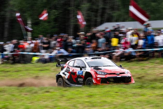 IPA86815174 - Driver Sami Pajari and co-driver Marko Salminen of the Toyota Gazoo Racing WRT team, driving a Toyota GR Yaris Rally1, are set to tackle the third day of the race during the 2026 FIA World Rally Championship WRC, Motorsport Rallye, WM Delfi Rally Estonia on July 19 in Tartu, Estonia.  Copyright: xLucaxBarsali IPAxSportx xx 86815174