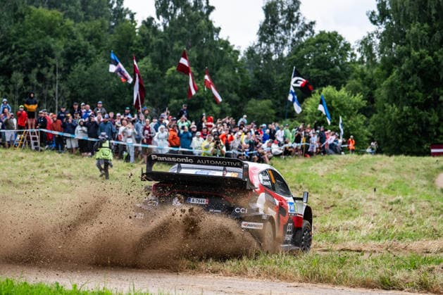 IPA86815156 - Driver Takamoto Katsuta and co-driver Aaron Johnston of Team Toyota Gazoo Racing WRT, driving a Toyota GR Yaris Rally1, are set to tackle the third day of the race during the 2026 FIA World Rally Championship WRC, Motorsport Rallye, WM Delfi Rally Estonia on July 19 in Tartu, Estonia.  Copyright: xLucaxBarsali IPAxSportx xx 86815156