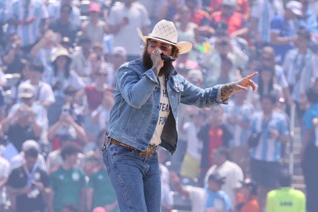 RECORD DATE NOT STATED 2026 World Cup Final - Post Malone At Closing Ceremony - USA Post Malone performs during the Closing ceremony ahead of the FIFA World Cup, WM, Weltmeisterschaft, Fussball 2026 final football match between Spain and Argentina on July 19, 2026 in East Rutherford, NJ, USA. Photo by Charles Guerin ABACAPRESS.COM East Rutherford NJ United States  Copyright: xGuerinxCharles ABACAx