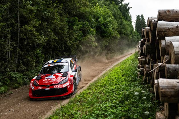 MOTORSPORTS - Rally - WRC, Motorsport Rallye, WM Delfi Rally Estonia Photo by IPA ABACAPRESS.COM86815168 - Driver Oliver Solber and co-driver Elliott Edmondson of Team Toyota Gazoo Racing WRT are driving the Toyota GR Yaris Rally1. They are facing the third day of the race during the FIA World Rally Championship (WRC) Delfi Rally Estonia 2026 on July 19 in Tartu, Estonia. Estonia Estonia  Copyright: xIPAxSport ABACAx