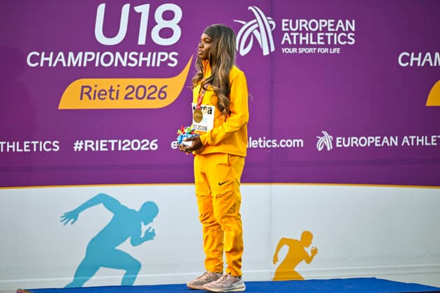 Delisha Benelisa DOMINGOS (Germany, TuS Lichterfelde, 110m Huerden)2 ITA, European Athletics U18 Championships, Athletics, 19.07.2026, Jan Papenfuss ITA, European Athletics U18 Championships, Athletics, 19.07.2026, *** Delisha Benelisa DOMINGOS, Germany, TuS Lichterfelde, 110m Hurdles 2 ITA, European Athletics U18 Championships, Athletics, July 19, 2026, Jan Papenfuss ITA, European Athletics U18 Championships, Track and Field, July 19, 2026, Copyright: xx