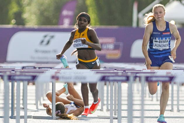 Delisha Benelisa DOMINGOS (Germany, TuS Lichterfelde, 110m Huerden) ITA, European Atheltics U18 Championships, Athletics, 19.07.2026, ITA, European Atheltics U18 Championships, Athletics, 19.07.2026, *** Delisha Benelisa DOMINGOS, Germany, TuS Lichterfelde, 110m Hurdles, ITA, European Athletics U18 Championships, Athletics, July 19, 2026, ITA, European Athletics U18 Championships, Athletics, July 19, 2026, Copyright: xEibnerxPressefoto JanxPapenfussx EP_JPS