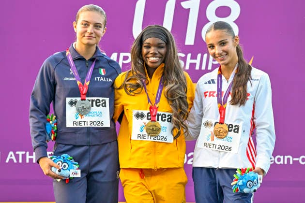 Delisha Benelisa DOMINGOS (Germany, TuS Lichterfelde, 110m Huerden)2 ITA, European Athletics U18 Championships, Athletics, 19.07.2026, Jan Papenfuss ITA, European Athletics U18 Championships, Athletics, 19.07.2026, *** Delisha Benelisa DOMINGOS, Germany, TuS Lichterfelde, 110m Hurdles 2 ITA, European Athletics U18 Championships, Athletics, July 19, 2026, Jan Papenfuss ITA, European Athletics U18 Championships, Track and Field, July 19, 2026, Copyright: xx