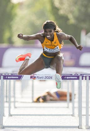Delisha Benelisa DOMINGOS (Germany, TuS Lichterfelde, 110m Huerden) ITA, European Atheltics U18 Championships, Athletics, 19.07.2026, ITA, European Atheltics U18 Championships, Athletics, 19.07.2026, *** Delisha Benelisa DOMINGOS, Germany, TuS Lichterfelde, 110m Hurdles, ITA, European Athletics U18 Championships, Athletics, July 19, 2026, ITA, European Athletics U18 Championships, Athletics, July 19, 2026, Copyright: xEibnerxPressefoto JanxPapenfussx EP_JPS