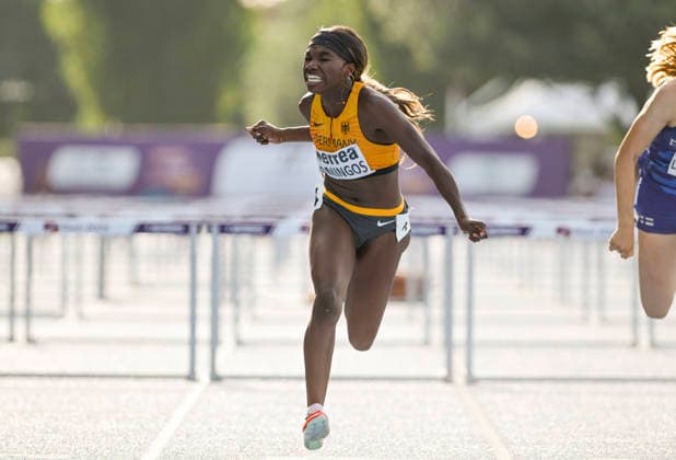 Delisha Benelisa DOMINGOS (Germany, TuS Lichterfelde, 110m Huerden) ITA, European Atheltics U18 Championships, Athletics, 19.07.2026, ITA, European Atheltics U18 Championships, Athletics, 19.07.2026, *** Delisha Benelisa DOMINGOS, Germany, TuS Lichterfelde, 110m Hurdles, ITA, European Athletics U18 Championships, Athletics, July 19, 2026, ITA, European Athletics U18 Championships, Athletics, July 19, 2026, Copyright: xEibnerxPressefoto JanxPapenfussx EP_JPS