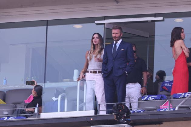 2026 World Cup Final - Beckham Family In The Stands - USA Victoria Beckham and David Beckham in the stands during the Closing ceremony ahead of the FIFA World Cup, WM, Weltmeisterschaft, Fussball 2026 final football match between Spain and Argentina on July 19, 2026 in East Rutherford, NJ, USA. Photo by Charles Guerin ABACAPRESS.COM East Rutherford NJ United States  Copyright: xGuerinxCharles ABACAx
