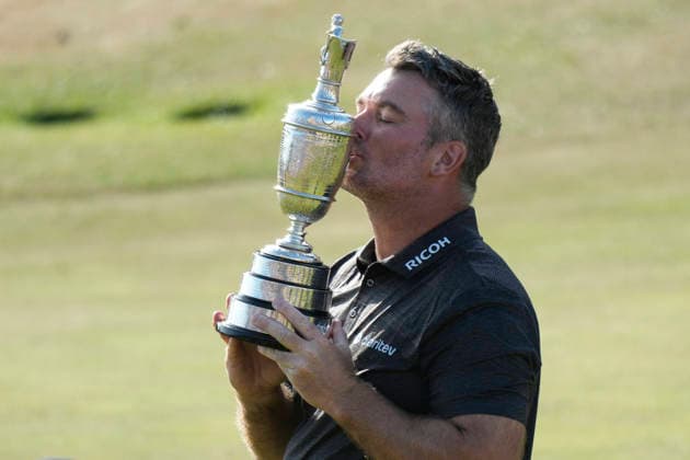 SOUTHPORT, ENGLAND - JULY 19: Ryan Fox (NZ) kisses the Claret Jug after winning the 154th Open Championship at the Royal Birkdale Golf Club, Southport on July 19, 2026 in Merseyside, England The 154th British Open Championship