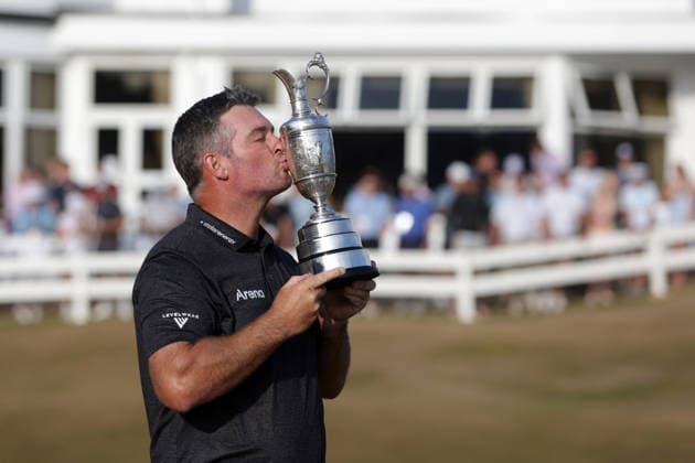 RECORD DATE NOT STATED 19th July 2026; Royal Birkdale Golf Club, Southport, Merseyside, England; The Open Championship Final Day; Ryan Fox (NZ) kisses the Claret Jug trophy DavidxBlunsden