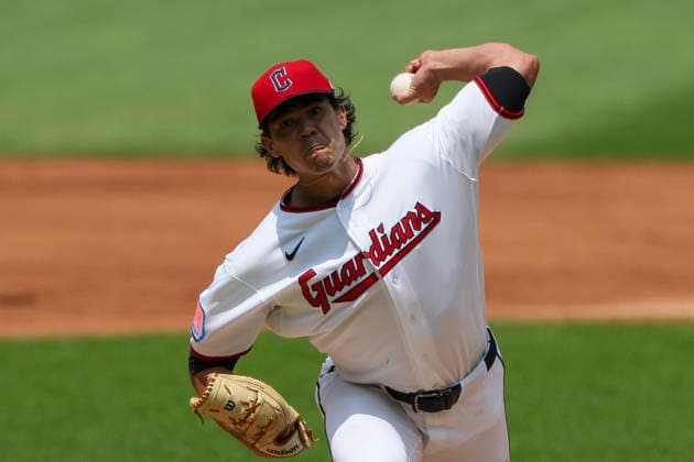 July 19, 2026: Cleveland Guardians pitcher Joey Cantillo (54) throws a pitch during the second inning of the Major League Baseball game between the Pittsburgh Pirates and Cleveland Guardians at Progressive Field in Cleveland, Ohio. CSM Cleveland United States of America - ZUMAc04_ 20260719_zma_c04_006 Copyright: xBrianxFisherx