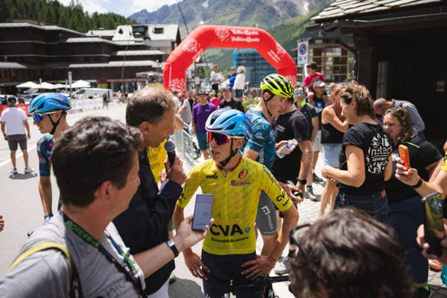 62 Giro Ciclistico Valle DAosta TURIM, TU - 19.07.2026: 62 GIRO CICLISTICO VALLE DAOSTA - Cycling - 62nd Giro Ciclistico Valle D& 39;Aosta - 4th and final stage, from Valtournenche to Breuil-Cervinia in Italy, held this Sunday (19). In the photo, Henrique Bravo (BRA), from the Soudal Quick-Step Development team, winner of the 62nd Giro. (Photo: Luca Castro Fotoarena) x2986914x  LucaxCastro