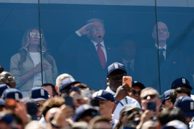 260719 Melania Trump, Donald Trump, President of USA, and Gianni Infantino, President of FIFA, during the FIFA World Cup, WM, Weltmeisterschaft, Fussball 2026 final football match between Spain and Argentina on July 19, 2026 in East Rutherford, New Jersey. Photo: Joel Marklund BILDBYRAN kod JM JM0829 bbeng fotboll football soccer fotball vm fotbolls-vm fotball-vm fotbolls-vm 2026 fifa world cup 2026 final *** July 19, 2026: Melania Trump, Donald Trump, President of the United States, and Gianni Infantino, President of FIFA, during the 2026 FIFA World Cup final soccer match between Spain and Argentina on July 19, 2026 in East Rutherford, New Jersey. Photo by Joel Marklund. BILDBYRAN code JM JM0829 bbeng soccer football fotball World Cup soccer World Cup 2026 FIFA World Cup 2026 final  Copyright: JOELxMARKLUND BB260719JM025