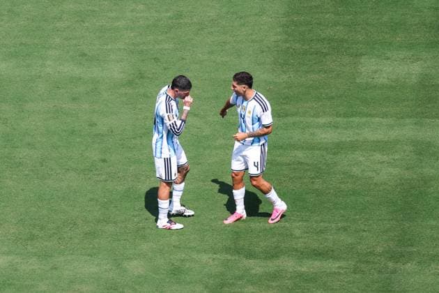 RECORD DATE NOT STATED FIFA World Cup, WM, Weltmeisterschaft, Fussball 2026 - Final - Spain v Argentina Rodrigo De Paul and Gonzalo Montiel players of Argentina during the 2026 FIFA World Cup final between Spain and Argentina at New York New Jersey Stadium, in East Rutherford, United States, on Sunday, July 19, 2026.(Foto: Vanessa Carvalho Brazil Photo Press IMAGO) Sports Copyright: xVanessaxCarvalhox