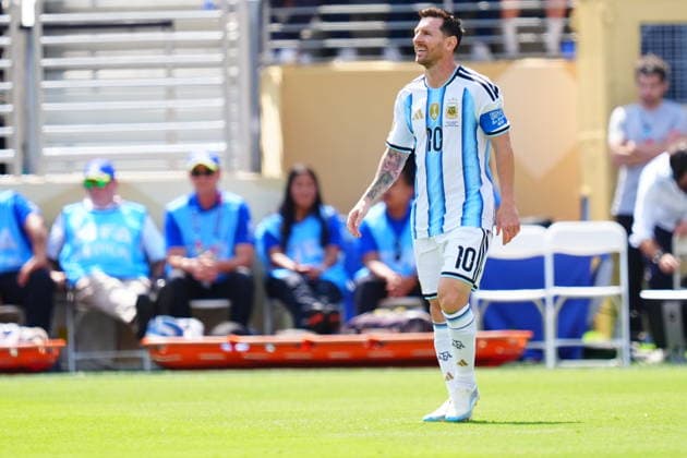 Spain v Argentina - FIFA World Cup, WM, Weltmeisterschaft, Fussball 2026 - Final EAST RUTHERFORD, NEW JERSEY - JULY 19: Lionel Messi of Argentina looks on during the FIFA World Cup 2026 Final match between Spain and Argentina at New York New Jersey Stadium in East Rutherford, New Jersey, USA on July 19, 2026. Evrim Aydin Anadolu New Jersey United States. Editorial use only. Please get in touch for any other usage.  Copyright: x2026xAnadoluxEvrimxAydinx