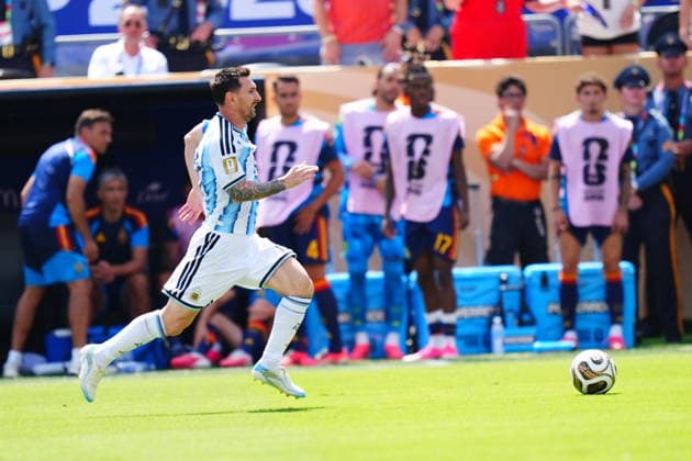 Spain v Argentina - FIFA World Cup, WM, Weltmeisterschaft, Fussball 2026 - Final EAST RUTHERFORD, NEW JERSEY - JULY 19: Lionel Messi of Argentina in action during the FIFA World Cup 2026 Final match between Spain and Argentina at New York New Jersey Stadium in East Rutherford, New Jersey, USA on July 19, 2026. Evrim Aydin Anadolu New Jersey United States. Editorial use only. Please get in touch for any other usage.  Copyright: x2026xAnadoluxEvrimxAydinx