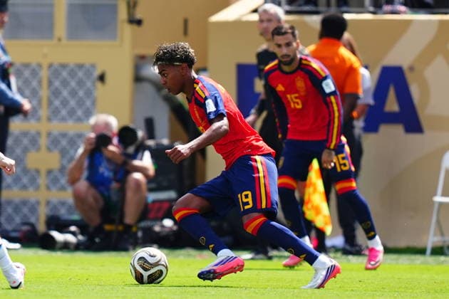 Spain v Argentina - FIFA World Cup, WM, Weltmeisterschaft, Fussball 2026 - Final EAST RUTHERFORD, NEW JERSEY - JULY 19: Lamine Yamal (19) of Spain in action during the FIFA World Cup 2026 Final match between Spain and Argentina at New York New Jersey Stadium in East Rutherford, New Jersey, USA on July 19, 2026. Evrim Aydin Anadolu East rutherford United States. Editorial use only. Please get in touch for any other usage.  Copyright: x2026xAnadoluxEvrimxAydinx