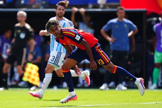 Spain v Argentina - FIFA World Cup, WM, Weltmeisterschaft, Fussball 2026 - Final EAST RUTHERFORD, NEW JERSEY - JULY 19: Lamine Yamal (19) of Spain in action during the FIFA World Cup 2026 Final match between Spain and Argentina at New York New Jersey Stadium in East Rutherford, New Jersey, USA on July 19, 2026. Evrim Aydin Anadolu East rutherford United States. Editorial use only. Please get in touch for any other usage.  Copyright: x2026xAnadoluxEvrimxAydinx