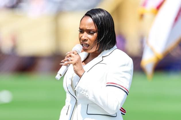 RECORD DATE NOT STATED FIFA World Cup, WM, Weltmeisterschaft, Fussball 2026 - Final - Spain v Argentina American actress and singer Jennifer Hudson performs the United States national anthem before the 2026 FIFA World Cup final between Spain and Argentina at New York New Jersey Stadium, in East Rutherford, United States, on Sunday, July 19, 2026.(Foto: William Volcov Brazil Photo Press IMAGO) Sports East Rutherford NJ United States Copyright: xWILLIAMxVOLCOVx