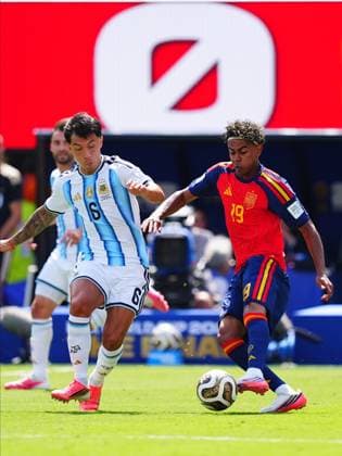 Spain v Argentina - FIFA World Cup, WM, Weltmeisterschaft, Fussball 2026 - Final EAST RUTHERFORD, NEW JERSEY - JULY 19: Lamine Yamal (19) of Spain in action during the FIFA World Cup 2026 Final match between Spain and Argentina at New York New Jersey Stadium in East Rutherford, New Jersey, USA, on July 19, 2026. Evrim Aydin Anadolu New Jersey United States. Editorial use only. Please get in touch for any other usage.  Copyright: x2026xAnadoluxEvrimxAydinx