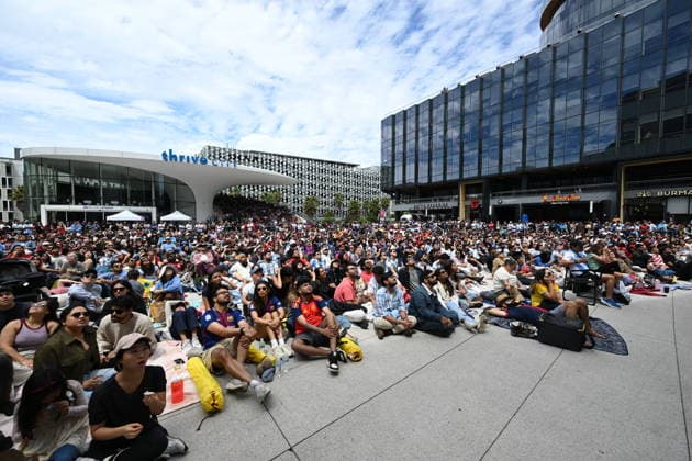 Watch party in San Francisco for Spain vs Argentina - FIFA World Cup, WM, Weltmeisterschaft, Fussball Final 2026 SAN FRANCISCO, CALIFORNIA - JULY 19: Fans of Spain and Argentina gather outside of Chase Center at Thrive City in San Francisco, California, United States on July 19, 2026 to watch the 2026 FIFA World Cup Final match between Spain vs Argentina which held at MetLife Stadium in New Jersey, USA. Tayfun Coskun Anadolu California United States. Editorial use only. Please get in touch for any other usage.  Copyright: x2026xAnadoluxTayfunxCoskunx
