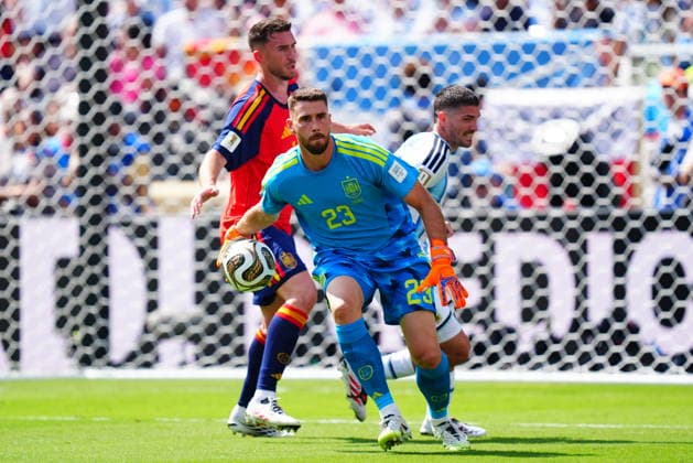 Spain v Argentina - FIFA World Cup, WM, Weltmeisterschaft, Fussball 2026 - Final EAST RUTHERFORD, NEW JERSEY - JULY 19: Goalkeeper Unai Simon (23) of Spain in action during the FIFA World Cup 2026 Final match between Spain and Argentina at New York New Jersey Stadium in East Rutherford, New Jersey, United States, on July 19, 2026. Evrim Aydin Anadolu East rutherford United States. Editorial use only. Please get in touch for any other usage.  Copyright: x2026xAnadoluxEvrimxAydinx