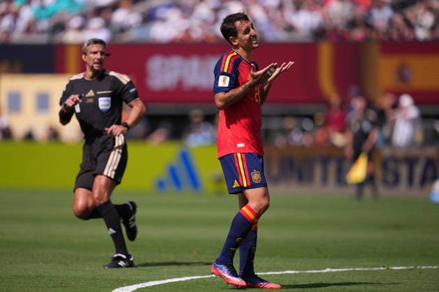Spain v Argentina - FIFA World Cup, WM, Weltmeisterschaft, Fussball 2026 - Final EAST RUTHERFORD, NEW JERSEY - JULY 19: Mikel Oyarzabal of Spain reacts during the FIFA World Cup 2026 Final match between Spain and Argentina at New York New Jersey Stadium in East Rutherford, New Jersey, USA on July 19, 2026. Jose Hernandez Anadolu New Jersey United States. Editorial use only. Please get in touch for any other usage.  Copyright: x2026xAnadoluxJosexHernandezx
