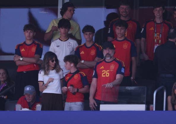 2026 World Cup Final - VIP In The Stands - USA Javier Bardem and family in the stands during the FIFA World Cup, WM, Weltmeisterschaft, Fussball 2026 final football match between Spain and Argentina on July 19, 2026 at the New York Stadium in East Rutherford, NJ, USA. Photo by Charles Guerin ABACAPRESS.COM East Rutherford NJ United States  Copyright: xGuerinxCharles ABACAx