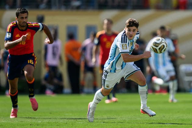 260719 Julian Alvarez of Argentina during the FIFA World Cup, WM, Weltmeisterschaft, Fussball 2026 final football match between Spain and Argentina on July 19, 2026 in East Rutherford, New Jersey. Photo: Joel Marklund BILDBYRAN kod JM JM0829 bbeng fotboll football soccer fotball vm fotbolls-vm fotball-vm fotbolls-vm 2026 fifa world cup 2026 final *** July 19, 2026: Julian Alvarez of Argentina during the 2026 FIFA World Cup final soccer match between Spain and Argentina on July 19, 2026 in East Rutherford, New Jersey. Photo by Joel Marklund. BILDBYRAN code JM JM0829 bbeng soccer football soccer World Cup soccer World Cup 2026 FIFA World Cup 2026 final  Copyright: JOELxMARKLUND BB260719JM059