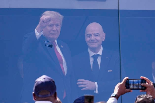Spain v Argentina: Final - FIFA World Cup, WM, Weltmeisterschaft, Fussball 2026 President of the United States Donald J. Trump and FIFA President Gianni Infantino attend during the FIFA World Cup 2026 Final match between Spain and Argentina at New York New Jersey Stadium on July 19, 2026 in East Rutherford, United States. East Rutherford NJ United States  Copyright: xJosexBretonx originalFilename:bretonhernandez-spainvar260719_nprJm.jpg