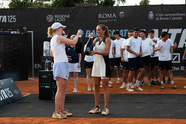 TENNIS - International Tennis Tournament - ATV Bancomat Tennis Open Photo by IPA ABACAPRESS.COM86819893 - Francesca Jones of Great Britain and Lucia Bronzetti of Italy celebrate during the award ceremony for the 2026 ATV BANCOMAT Tennis Open singles final at Circolo Antico Tiro a Volo in Rome, Italy. Rome Italy  Copyright: xIPAxSport ABACAx