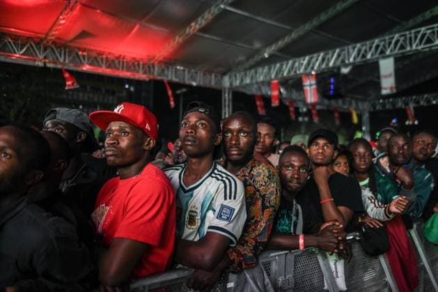 Supporters follow FIFA World Cup, WM, Weltmeisterschaft, Fussball 2026 final in Kenya NAIROBI, KENYA - JULY 19: Hundreds of football fans gather at an event venue to watch the FIFA World Cup 2026 final between Spain and Argentina on a giant screen in Nairobi, Kenya, on July 19, 2026. Gerald Anderson Anadolu Nairobi Kenya. Editorial use only. Please get in touch for any other usage.  Copyright: x2026xAnadoluxGeraldxAndersonx