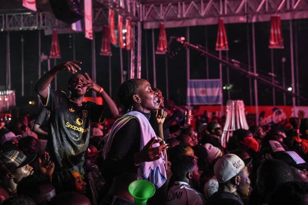 Supporters follow FIFA World Cup, WM, Weltmeisterschaft, Fussball 2026 final in Kenya NAIROBI, KENYA - JULY 19: Hundreds of football fans gather at an event venue to watch the FIFA World Cup 2026 final between Spain and Argentina on a giant screen in Nairobi, Kenya, on July 19, 2026. Gerald Anderson Anadolu Nairobi Kenya. Editorial use only. Please get in touch for any other usage.  Copyright: x2026xAnadoluxGeraldxAndersonx