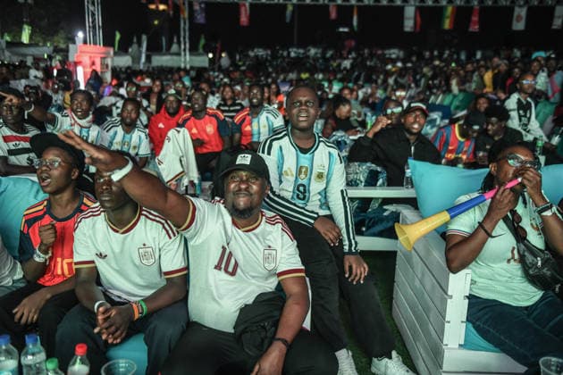 Supporters follow FIFA World Cup, WM, Weltmeisterschaft, Fussball 2026 final in Kenya NAIROBI, KENYA - JULY 19: Hundreds of football fans gather at an event venue to watch the FIFA World Cup 2026 final between Spain and Argentina on a giant screen in Nairobi, Kenya, on July 19, 2026. Gerald Anderson Anadolu Nairobi Kenya. Editorial use only. Please get in touch for any other usage.  Copyright: x2026xAnadoluxGeraldxAndersonx