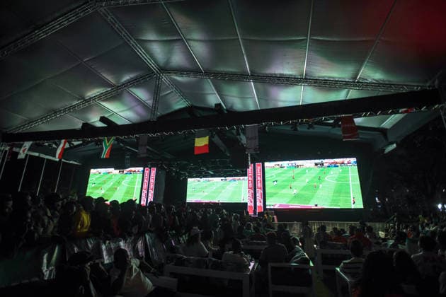 Supporters follow FIFA World Cup, WM, Weltmeisterschaft, Fussball 2026 final in Kenya NAIROBI, KENYA - JULY 19: Hundreds of football fans gather at an event venue to watch the FIFA World Cup 2026 final between Spain and Argentina on a giant screen in Nairobi, Kenya, on July 19, 2026. Gerald Anderson Anadolu Nairobi Kenya. Editorial use only. Please get in touch for any other usage.  Copyright: x2026xAnadoluxGeraldxAndersonx