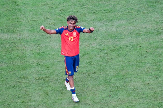 Lamine Yamal of Spain celebrates after winning the FIFA Men’s World Cup 2026 Final match between Spain and Argentina at New York New Jersey Stadium, in New Jersey on July 19th 2026 (Photo by Richard Callis SPP)  Copyright: xRichardxCallis SPPx Sportspressphoto_SPR193980