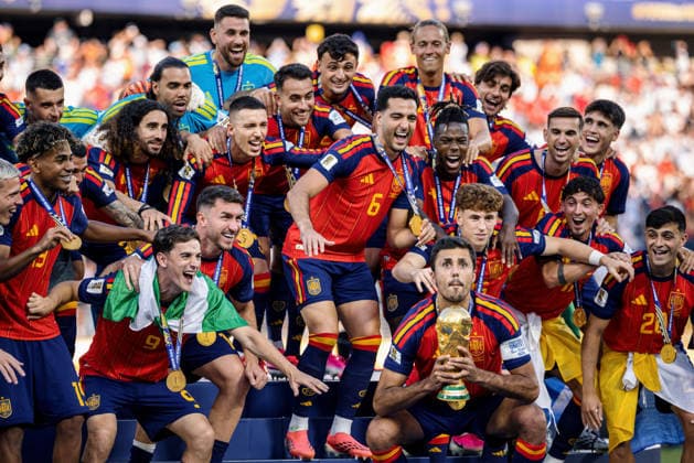 Spain vs Argentina NOVA JERSEY, NJ - 19.07.2026: SPAIN VS ARGENTINA - Spain is crowned world champion after defeating Argentina 1-0 in the final of the 2026 World Cup, held at MetLife Stadium in New Jersey, United States. (Photo: Marcelo Machado de Melo Fotoarena) x2987088x  MarceloxMachadoxdexMelo
