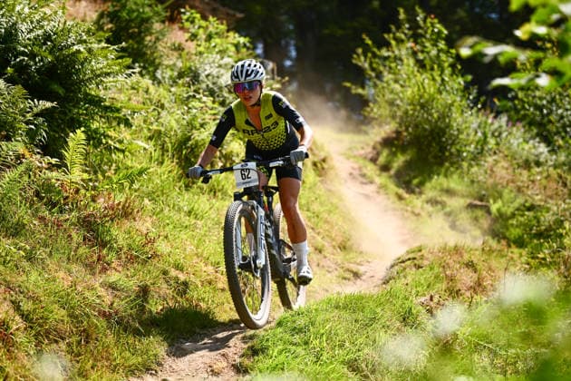 2026 Lloyds National MTB XCO Championships Picture by Olly Hassell SWpix.com - 19 07 2026 - Cycling - British Cycling National Championships - 2026 Lloyds National MTB XCO Championships - Forest of Ae, Dumfries & Galloway, Scotland - Senior, U23, Junior, Master 30, 40, 50, 60 Female - Evie Strachan (RR23 - runandride.co.uk) Copyright: x xSWpix.comx(t axPhotographyxHubxLtd)xOllyxHassell SWpix.comx SWP-3030-15393