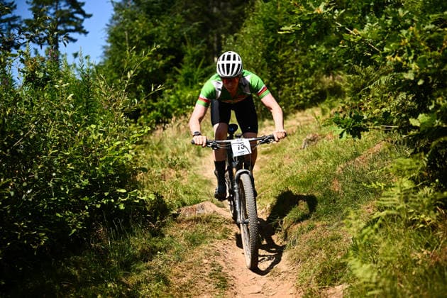 2026 Lloyds National MTB XCO Championships Picture by Olly Hassell SWpix.com - 19 07 2026 - Cycling - British Cycling National Championships - 2026 Lloyds National MTB XCO Championships - Forest of Ae, Dumfries & Galloway, Scotland - Senior, U23, Junior Open - Oliver Carter (Deeside Thistle CC) Copyright: x xSWpix.comx(t axPhotographyxHubxLtd)xOllyxHassell SWpix.comx SWP-3030-15474