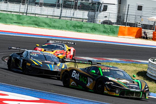 GT World Challenge Europe By AWS - Misano 2026 - Race 2 James KELL and Arthur ROUGIER drive the ( 111) McLaren 720S GT3 EVO of team CSA Racing during Race 2 of the 5th round of the GT World Challenge Europe by AWS at Misano World Circuit - Marco Simoncelli in Misano, Italy, on July 19, 2026. Misano Italy Italy  Copyright: xFabioxPellicciax originalFilename:pelliccia-gtworldc260719_npEd1.jpg