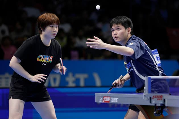 CHANGSHA, CHINA - JULY 19: Lin Shidong and Kuai Man compete against Yuan Licen and Wang Yidi in the Mixed Doubles Final match on day 7 of 2026 China National Table tennis, Tischtennis Championships on July 19, 2026 in Changsha, Hunan Province of China.  Copyright: xVCGx 111655238961