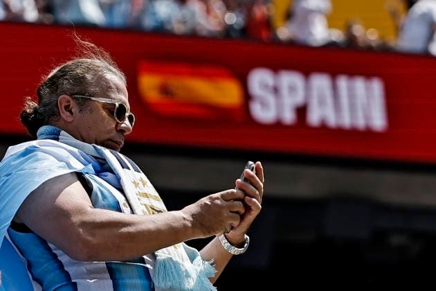 19th July 2026; New York New Jersey Stadium, East Rutherford, New Jersey, United States of America; FIFA World Cup, WM, Weltmeisterschaft, Fussball Final Football, Spain versus Argentina; Fan of the Argentina enjoy the atmosphere before the match HeulerxAndrey DiaEsportivo