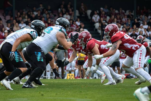 trenches, Prague Lions vs Munich Ravens, American Football, EUROPEAN FOOTBALL ALLIANCE (EFA), Week 10, 2026, 19.07.2026 Praha MÄ›stskÃ½ Stadion Czechia Copyright: xM51x