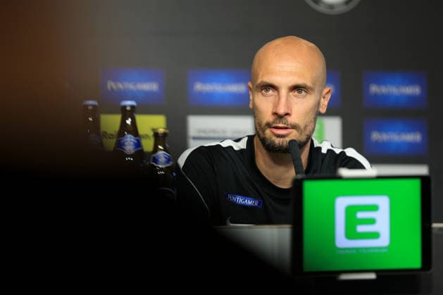 SOCCER - UEFA CL, Sturm vs Hearts GRAZ,AUSTRIA,20.JUL.26 - SOCCER - UEFA Champions League, qualification, SK Sturm Graz vs Heart of Midlothian FC, preview, press conference, PK, Pressekonferenz Sturm. Image shows Jon Gorenc-Stankovic (Sturm).  GEPAxpictures xMarioxBuehner-Weinrauch