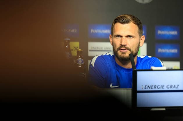 SOCCER - UEFA CL, Sturm vs Hearts GRAZ,AUSTRIA,20.JUL.26 - SOCCER - UEFA Champions League, qualification, SK Sturm Graz vs Heart of Midlothian FC, preview, press conference, PK, Pressekonferenz Sturm. Image shows head coach Fabio Ingolitsch (Sturm).  GEPAxpictures xMarioxBuehner-Weinrauch