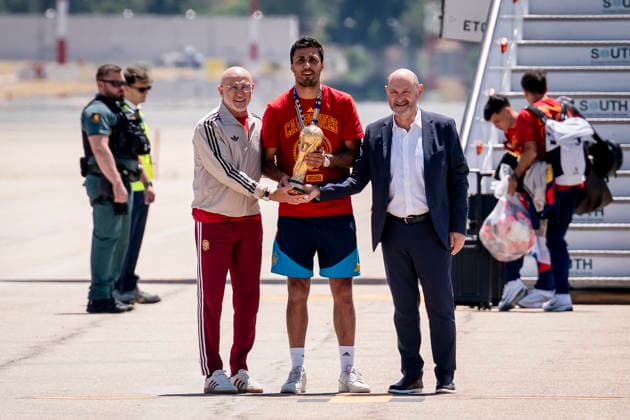Football, 2026 FIFA World Cup, World Champions Spain arrive in Madrid