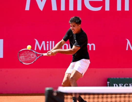July 20, 2026, Lisbon, Portugal: TIAGO TORRES of Portugal in action against N. Basilashvili of Georgia during the Round of 32 at the Millennium Estoril Open ATP, Tennis Herren tennis tournament at Clube de Tenis do Estoril. Torres won 6:4, 6:2. Lisbon Portugal - ZUMAr238 20260720_zip_r238_006 Copyright: xRicardoxRochax