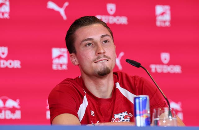 RB Leipzig PK Ð Rocco Reitz Bundesliga Leipzig, 20.07.2026, BMW - MINI Leipzig, Fußball-Bundesliga , RB Leipzig - Pressekonferenz bei Partner BMW - MINI. , Im Bild: Vorstellung von Neuzugang Rocco Reitz, RB Leipzig. , *** RB Leipzig Press Conference – Rocco Reitz, Bundesliga, Leipzig, July 20, 2026, BMW MINI Leipzig, Bundesliga Soccer, RB Leipzig press conference at partner BMW MINI, Pictured: Introduction of new signing Rocco Reitz, RB Leipzig, Picture Point